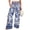 Blue & White Floral, variant on TIYOMI Plus Size Wide Leg Pants For Women 3X Leopard Elastic High Waisted Pants Drawstring Summer Hawaiian Pants Cheetah Trousers Lounge Pants With Pockets Beach Outfits for Women 3XL 22W 24W