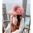 thumbnail image 3 of Dalrosia Big Brim Hat Organza Hats Summer Beach Cap Tea Party Wedding Fascinator Church Hats, 3 of 5