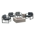 thumbnail image 6 of Noble House Navan 5-Piece Outdoor Aluminum Conversation Set in Black and Gray, 6 of 6