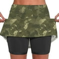 thumbnail image 2 of BiZtdJrK Tennis Sport Skort for Women Camo Print High Waist Athletic Skirt Gym Workout Skorts Green S, 2 of 8
