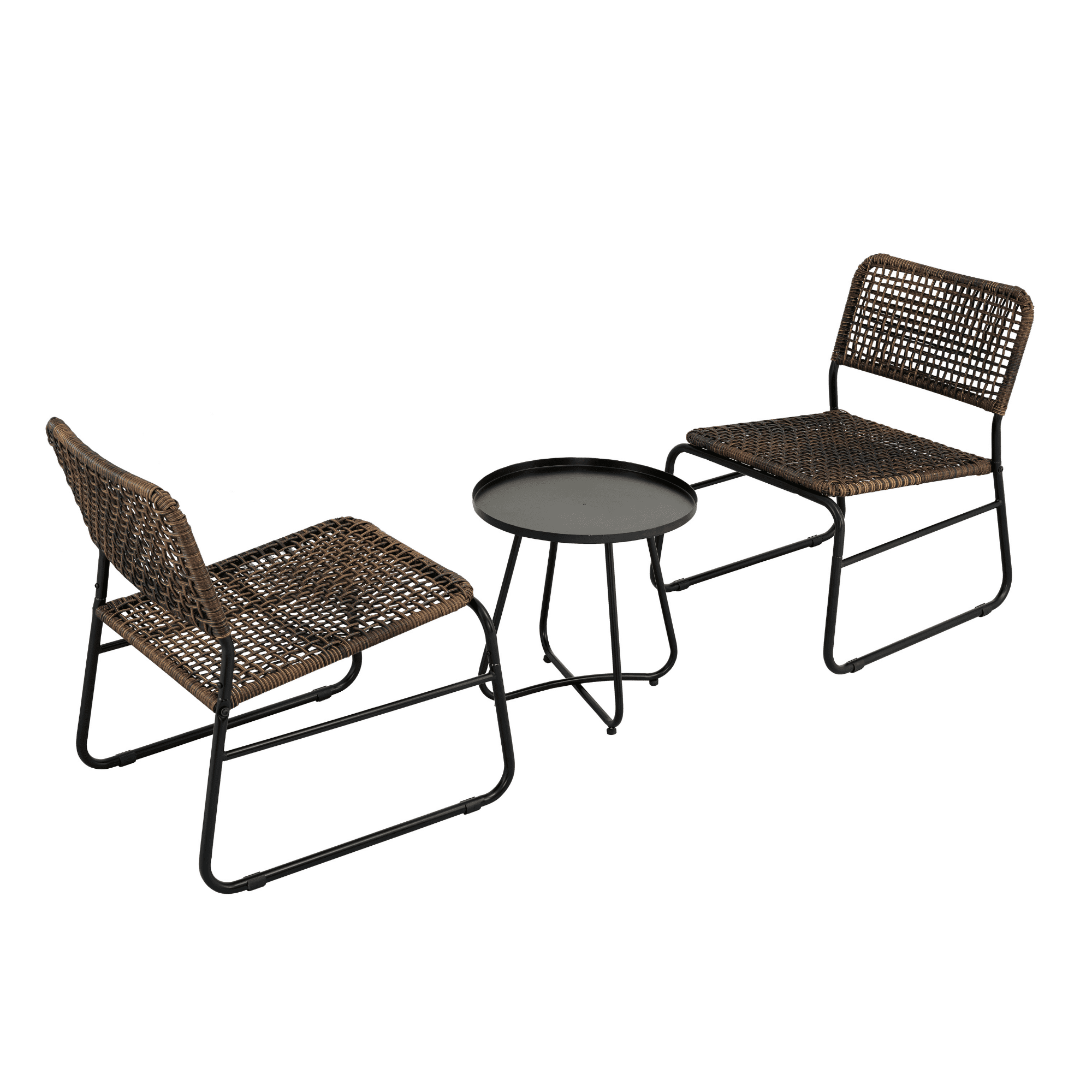 Aimee Lii Patio Furniture Set for Outdoor Balcony Porch Garden Backyard Lawn, 3 Piece Mixture Pattern PE Rattan Steel Frame And Modern Round Table, Brown Aimee Lii Patio Furniture Set for Outdoor Balcony Porch Garden Backyard Lawn, 3 Piece Mixture Pattern PE Rattan Steel Frame And Modern Round Table, Brown