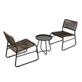 thumbnail image 2 of 3-Piece Outdoor Patio Furniture Set, PE Rattan Wicker Chairs with Round Table for Balcony, Backyard, Black+Brown, 2 of 9