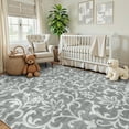 thumbnail image 3 of Lahome Decor 8'x10' Vintage Area Rug for Living Room,Washable Rug for Bedroom, Indoor Soft Distressed Floral Rugs Non-Slip Backing Accent Rugs for Farmhouse Dinning Room Kids Playroom,Light Grey, 3 of 8