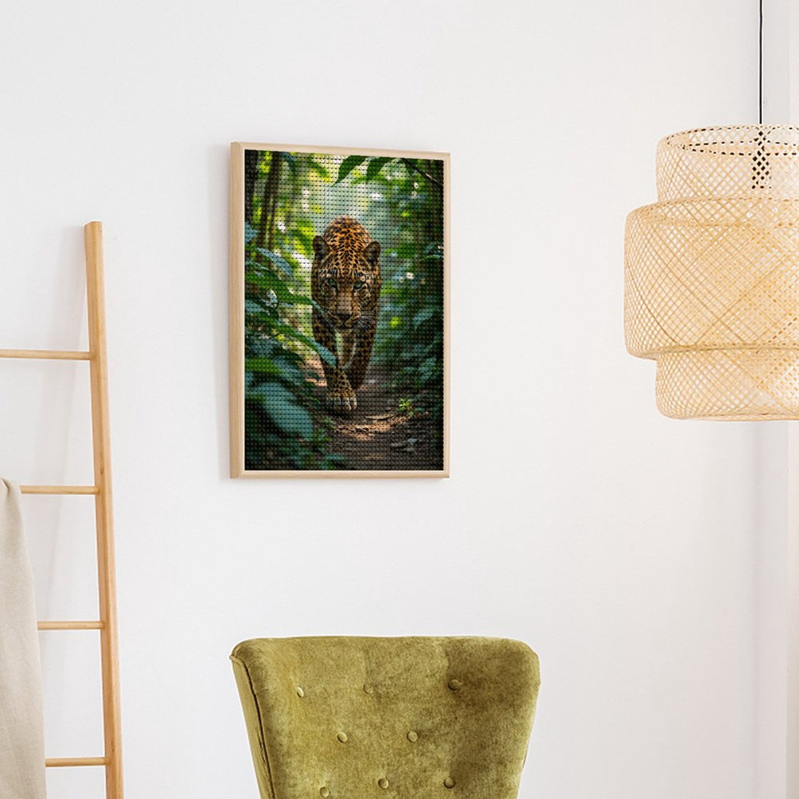 Diamond Art Kits for Adults, Leopard Jungle Pathway Nature Stroll 5D Diamond Painting Kits for Adults Beginners, DIY Full Drill Diamond Painting, Gem Art and Crafts 12x16