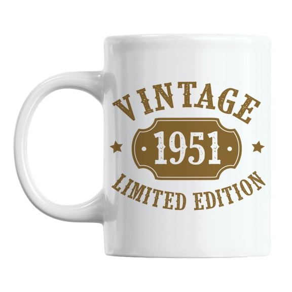 Vintage 1951 feat. a Classic Number Plate, Birth Year Coffee & Tea Mug (11oz)