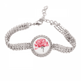 thumbnail image 1 of Planta de flores de clavel de acuarela Pulsera de tobillera de cadena de tenis, joyería de diamantes, 1 of 3