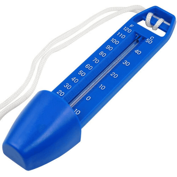 Termómetro para piscina grande con cuerda, bolsillo incorporado y resistente a roturas, ideal para todas las piscinas, spas, jacuzzis y estanques exteriores e interiores.
