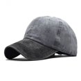 thumbnail image 1 of Gorra de béisbol de algodón puro lavado de color sólido con tablero claro y costuras para hombres y adultos, para padres e hijos, 1 of 6