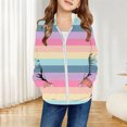 thumbnail image 2 of shoper Girls Rainbow Zip Up Hoodie Cute Casual Fall Winter Girls Zipper Hooded Jacket with Pockets, Cute Trendy Outfits for School, Play, and Daily Wear 3-14 Years, 2 of 5