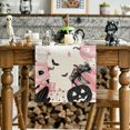 thumbnail image 2 of Camino de mesa de Halloween con diseño de calabaza y murciélago, color rosa, para decoración de mesa de comedor, cocina, interior y exterior, para fiestas, 33 x 183 cm, 2 of 5