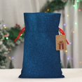 thumbnail image 5 of Rocae Deep Blue Glitter for Christmas Drawstring Linen Gift Bag with Drawstrings Treat Bag Goody Present Bags for Christmas Party Favor-Small, 5 of 9
