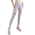 thumbnail image 3 of WLJ Women Solid Color Cross Lace Up Waist Mesh Splicing Yoga Pants, 3 of 7