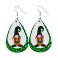 thumbnail image 1 of Teissuly Women Fashion ST. Patrick's Day Green Drop Shape Printing Earrings Ear Studs Teissuly WER202401222627, 1 of 1