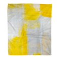 thumbnail image 1 of ASHLEIGH 50x60 inch Super Soft Throw Blanket Gray White Grey and Yellow Abstract Painting Contemporary Gallery Home Decorative Flannel Plush Blanket, 1 of 1
