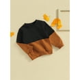 thumbnail image 3 of Bagilaanoe Toddler Baby Girl Boy Casual Sweatshirt Long Sleeve Contrast Color Pullover 6M 12M 18M 24M 3T Kids Fall Loose Tee Tops, 3 of 8