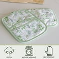thumbnail image 2 of Sage+Stitch Heat Resistant Pot Holders with Hand Pockets and Hanging Loops | Set of 2 100% Cotton Dual Function Oven | 7'' x 9'' | Green Herbs, 2 of 7