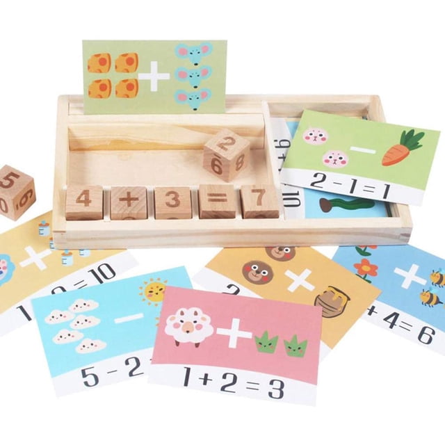Cubos Aritméticos De Matemáticas De Madera, Rompecabezas Para Niños, Tarjetas De Dibujos Animados, Juguete De Aprendizaje Temprano En Edad Preescolar, Juguete Para Regalo Intelectual Para Niños Scienceny FN005679-00