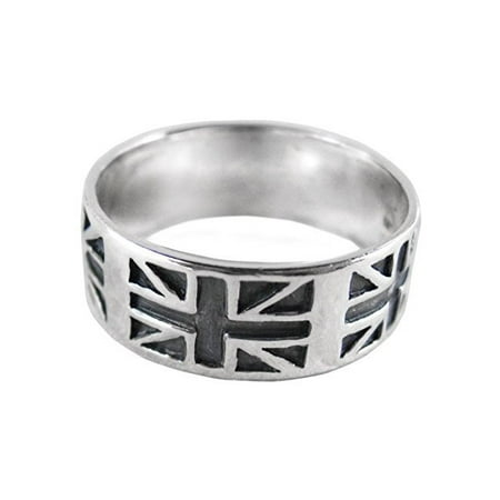 Union Smooth Ring - Sterling Silver Union Jack Band Ring