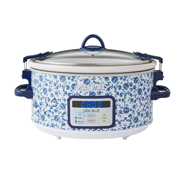 The Pioneer Woman Scroll Floral 6Quart Stainless Steel Digital Slow Cooker