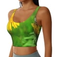 thumbnail image 2 of Pofeuu Bees Pollinates A Yellow Dandelion Print Sports Bra for Women Sexy Vest Yoga Running Gym Fitness Crop Bras Tops-X-Large, 2 of 8