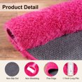 thumbnail image 6 of ASPILLOW Fluffy Oval Rugs for Bedroom,Non-Slip Ultra Soft Shaggy Carpet for Girls Room Dorm Living Room Home Decor,2.6x5.3ft Rose Red, 6 of 8