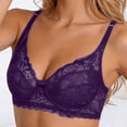 thumbnail image 3 of Underwire Bras for Women Summer Lightweight Elegant Floral Lace Adjustable Strap Padded Push Up Bra, 3 of 6