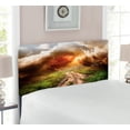 thumbnail image 2 of Nature Headboard, Dazzling Big Rain Cloud over Earth Path Road Countryside Field Climate Energy Image, Upholstered Decorative Metal Bed Headboard with Memory Foam, Twin Size, Multicolor, by Ambesonne, 2 of 4
