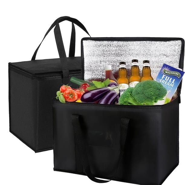 1 Bolsa de almuerzo aislada negra de 10 litros Bolsa de picnic con aislamiento portátil Bolsa aislante Bolsa térmica impermeable para el almuerzo Bolsa de transporte de alimentos para el hombro
