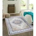 thumbnail image 5 of GLN Rugs Vona - Indoor, Machine Washable Area Rug 3'x5' Cream/Navy Home Carpet, 5 of 7