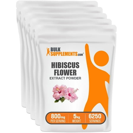 BulkSupplements Hibiscus Flower Extract Powder - 800mg per Serving - 5 Kilograms (11 lbs) - 6250 Servings