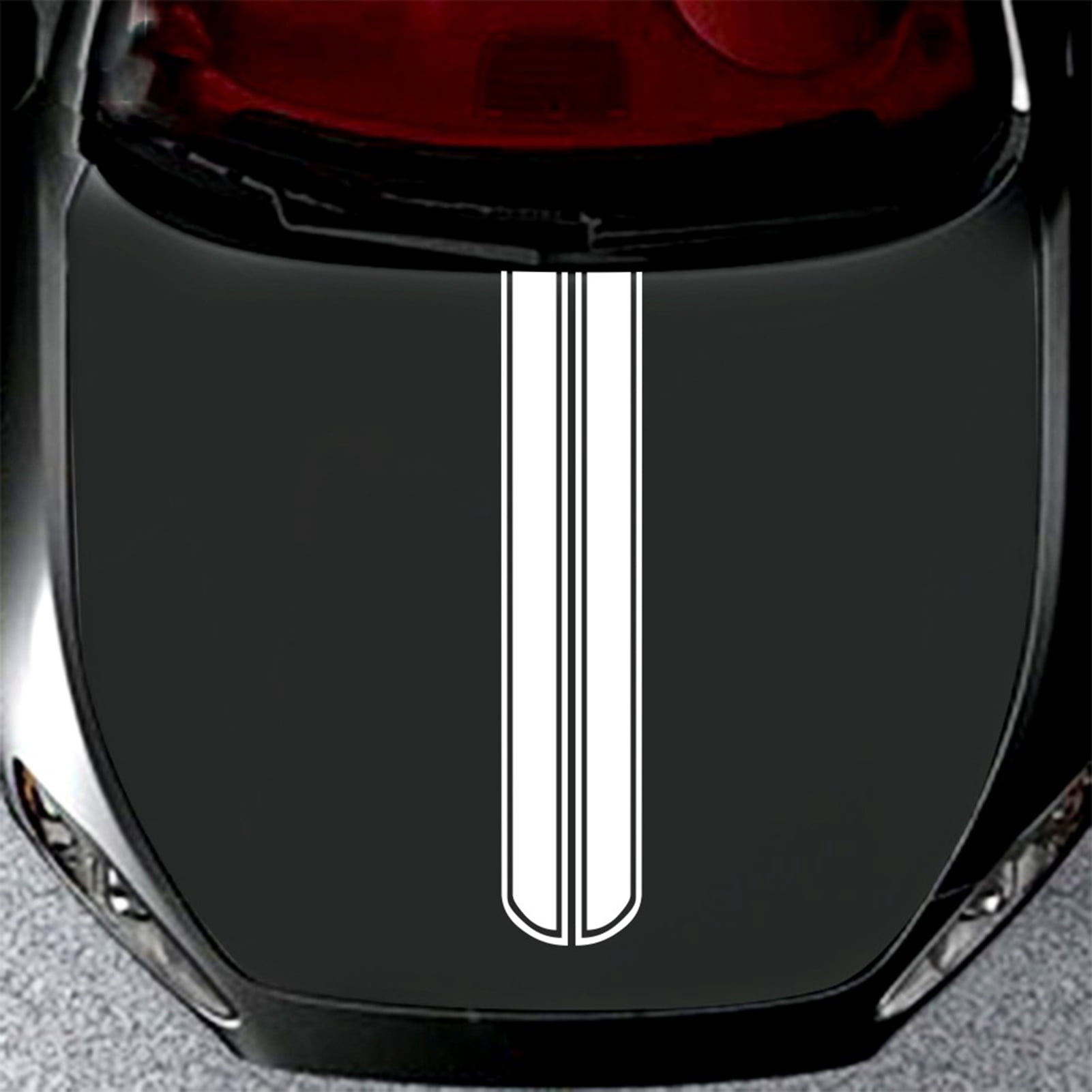 Universal Car Hood Decal Sticker - Black Racing Stripe Vinyl, Self-Adhesive, Waterproof, For Hood, Body Side, SUV, Truck
