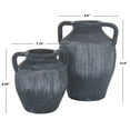 thumbnail image 3 of SAFAVIEH Mira 8"/12" Solid Black Stoneware Amphora Vase, Set of 2, 3 of 6