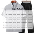 thumbnail image 3 of FRSASU Men's 2 Piece Outfit Casual Short Sleeve Button Down Shirt Beach Summer Loose Pant Sets Gray, 3 of 9