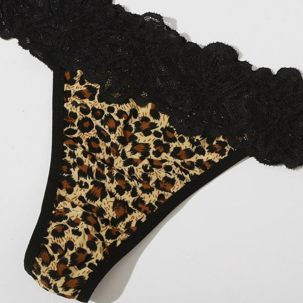Leopard Print Women Translucent Underwear Sheer Lace Tank Lace