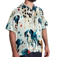 thumbnail image 2 of Spotted Dog Men's Casual Short Sleeve Printed Button Down Spread Collar Tops Summer Beach Shirts Unisex, 2 of 6