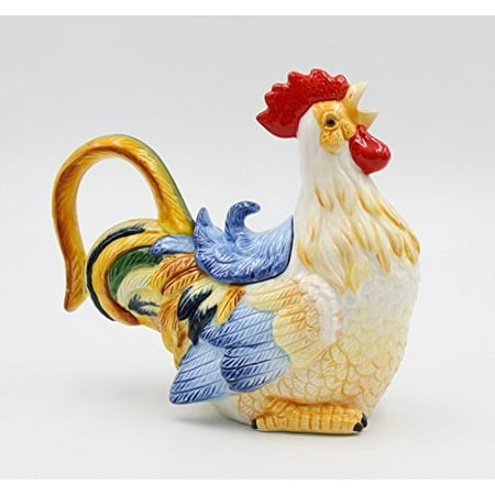 

Fine Ceramic Colorful Rooster Teapot 8-1/2 L