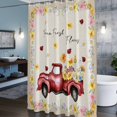 thumbnail image 6 of Floral Truck Shower Curtain, Country Farm Colorful Daisy Flower Red Truck Linen Texture Waterproof Shower Curtain Set with 12 Hooks Lightweight Bath Curtains Fabric Bathroom Decor 60x72 Inches, 6 of 9