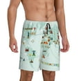 thumbnail image 2 of Naloa World Travel Map Men's Short Pajama Pants, Lounge Comfort Shorts with Elasticized Waistband and Side Pockets - XX-Large, 2 of 9