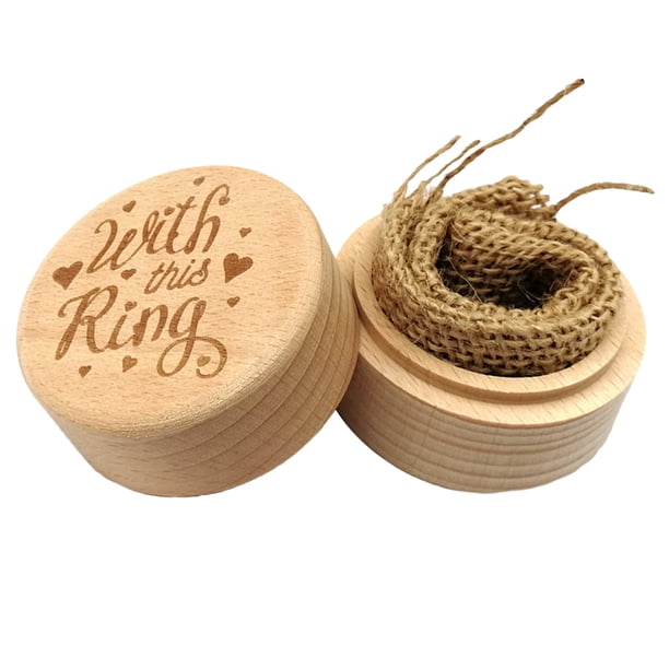 Minnieouse DIY rústica boda anillo de caja soporte boda anillo portador caja compromiso grabado anillos caja Ropa, zapatos y accesorios Miscelánea 14 Minnieouse JJ65317-14