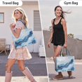thumbnail image 6 of Large Capacity Tote Bag,Blue Marble Gold Wave Pattern Handbag Fashion Luxury Tote Bag,15.7"x13"x 5.1" Inches,Laptop Compatible, 6 of 6