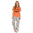 thumbnail image 2 of Grblisyd Halloween Family Matching Pajamas Sets Pumpkin Print Short Sleeve Top & Pants Two Piece Set Sleepwear Pjs, 2 of 8
