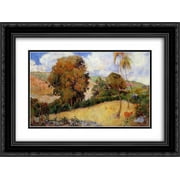 Paul Gauguin 2x Matted 24x18 Black Ornate Framed Art Print 'Meadow in Martinique'