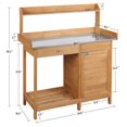 thumbnail image 4 of Yaheetech Extérieur Potting Table-Banc avec Armoire, Tiroir et Tablette Ouverte, Bois, 4 of 7