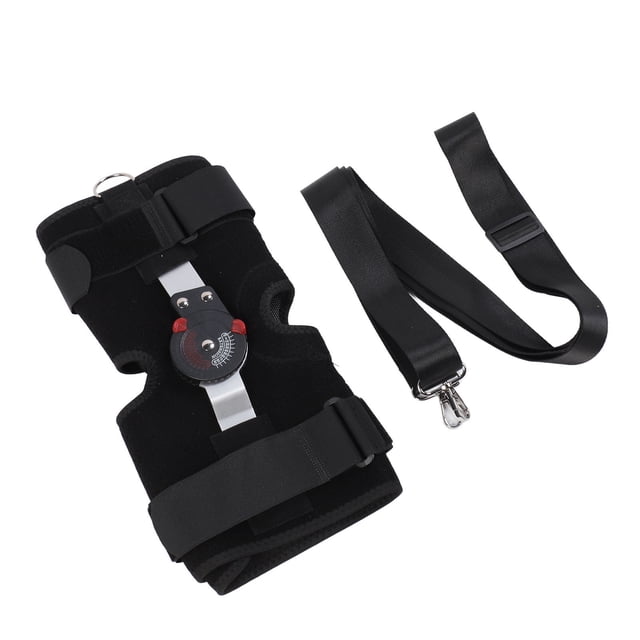 ROM Knee Brace, Post Op Knee Brace Adjustable Side Stabilizers Non Slip Open Patella with Shoulder Strap for MCL for Orthopedic