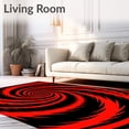 thumbnail image 2 of ODIKA 6'x9' Machine Washable Non-Slip Area Rug, Storm Swirl Entrance With Spiraling Cyclone Vortex High Traffic Rug, Red, 670215, 2 of 7