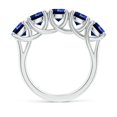 thumbnail image 2 of ANGARA Lab Grown 3.5 Ct Half Eternity 5 Stone Blue Sapphire Wedding Band for Women in 14K White Gold (Size-5.5mm) | Anniversary, Jewelry Gift for Women | Lab-Grown Blue Sapphire Ring, 2 of 8