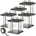 thumbnail image 1 of Cake Box, 5Pcs 8×8×9Inch Clear Cake Boxes with Ribbon, 8, 1 of 6