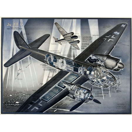 Ww2 Poster German Junkers Ju 88C Fighter Plane Poster Print By Mary Evans Picture LibraryOnslow Auctions (Best German Fighter Plane Ww2)