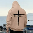 thumbnail image 3 of Men Jesus Hoodies Faith Christian God Bible Verse Cross Religious Pullover Sweatshirts Khaki S, 3 of 7