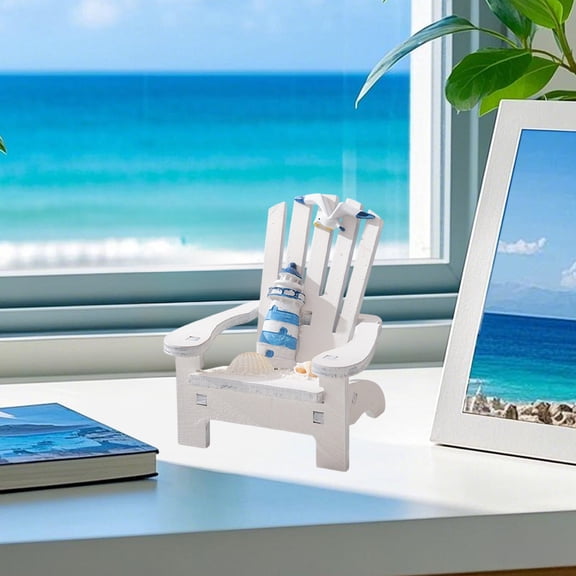 IFNWSV Wooden Handmade Mini Chair Ornament Beach Decor Nautical Decoration for Bathroom Bedroom Decor Home Decor Article Home Office Desk, 3.9in